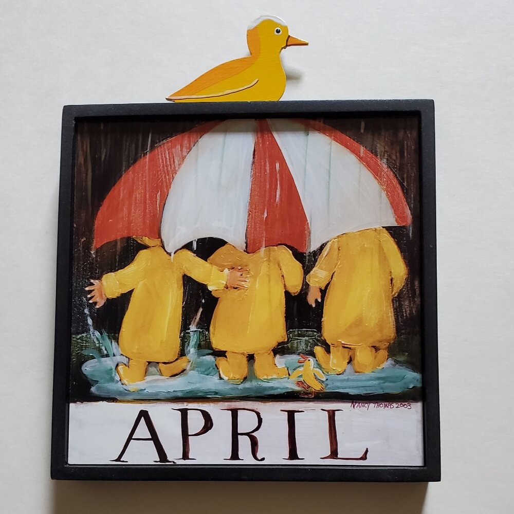 Nancy Thomas 2003 April Plaque from Children's Series (April Showers)